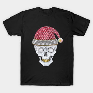 Santa claus set with diamond ruby and pearl christmas skeleton. T-Shirt